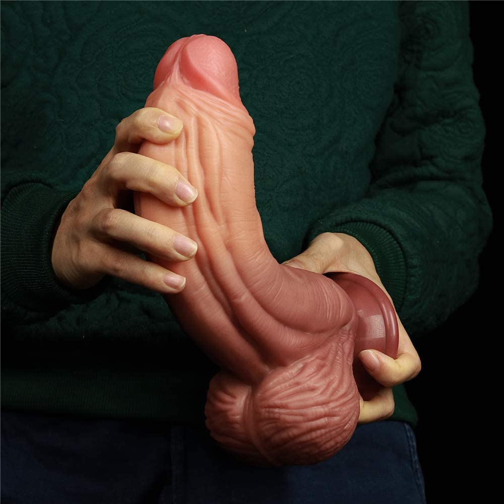 10 inch Dual-Layered Silicone Nature Huge Dildo - Lusty Age