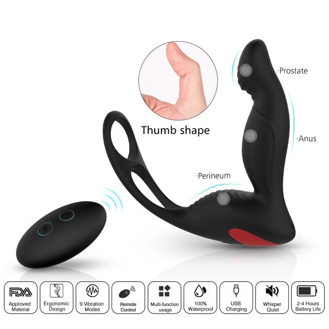 3 in 1 Remote Controlled Vibrating Prostate Massager - Lusty Age