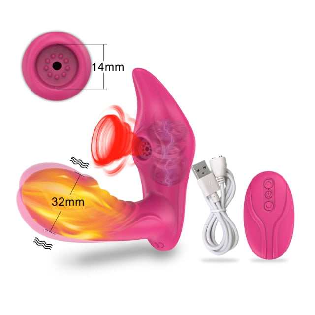Vibration Suction Wearable Remote Vibrator - Lusty Age
