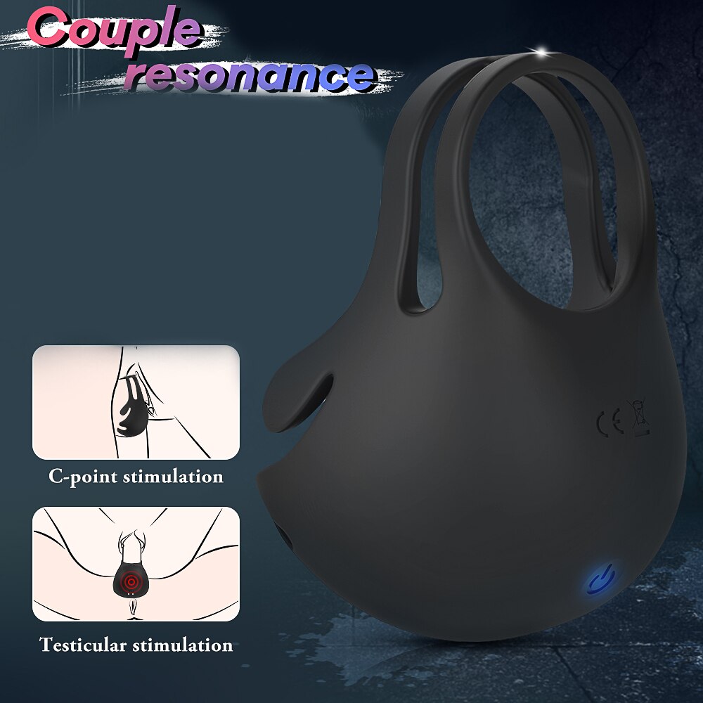 Vibrating Male Chastity Cock Ring Massager - Lusty Age